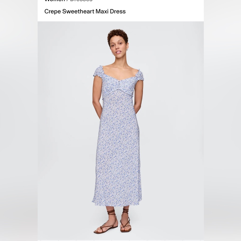 NWT GAP crepe sweetheart maxi dress